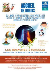 Inscriptions accueil de loisirs - Février 2026